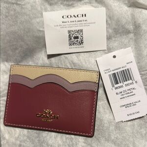Coach Mauve, Lilac and Tan Card Holder